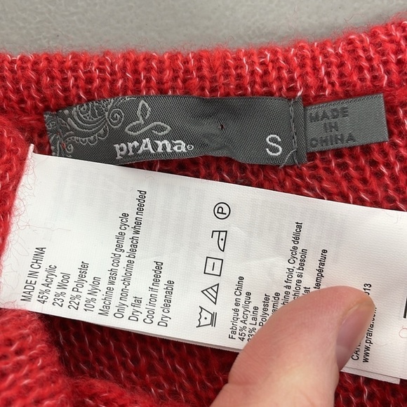 Prana Sweater Women's S Small Red Cable Knit Pullover Long Sleeve Tassles - Picture 12 of 14